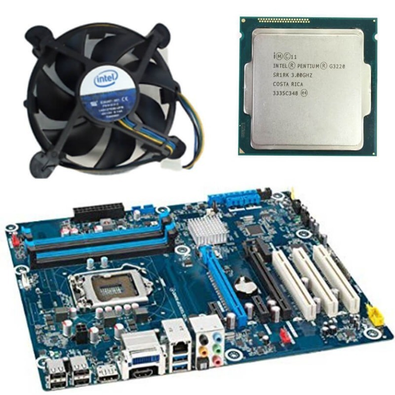 Kit placa de baza second hand Intel DH87MC, Pentium G3220, Cooler