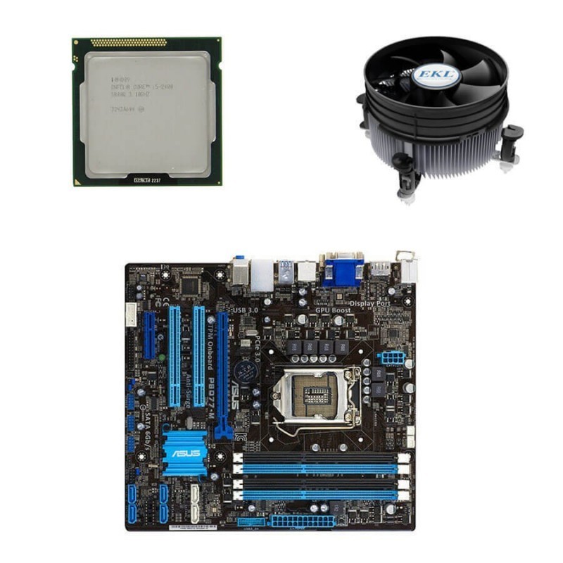 Placa de baza second hand Asus P8Q77-M, i5-2400, Cooler