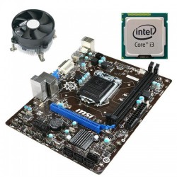 Kit Placa de Baza Refurbished MSI H81M-P33, Intel Core i3-4130, Cooler