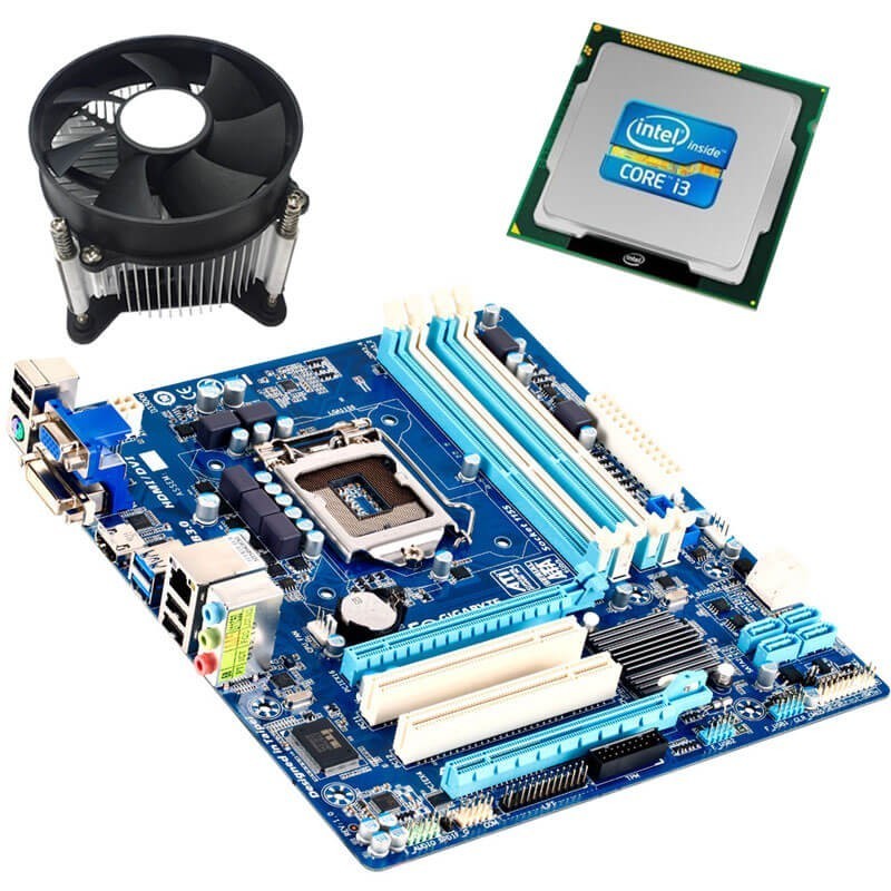 Kit Placa de Baza Refurbished GIGABYTE GA-B75M-D3H, Intel i3-2100, Cooler