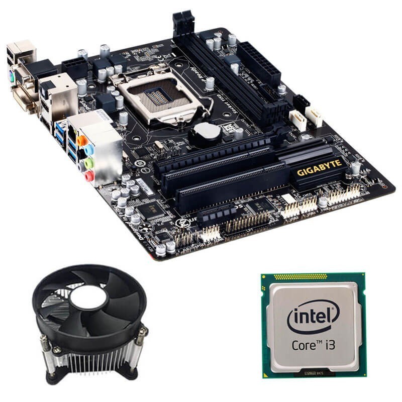 Kit Placa de Baza Refurbished GIGABYTE GA-H81M-HD3, Intel i3-4160, Cooler
