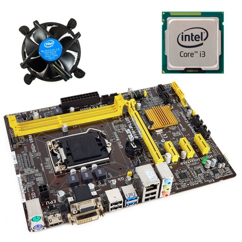 Kit Placa de Baza Refurbished Asus H81M-PLUS, Intel i3-4130 Gen