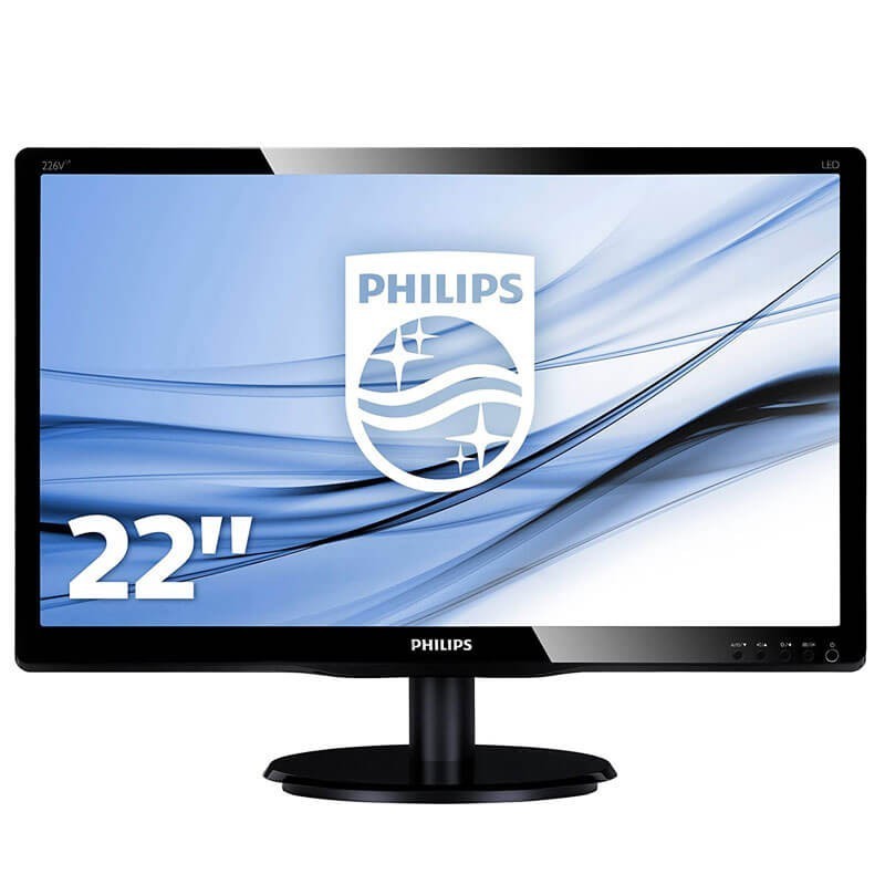 Monitoare LED Refurbished Philips 226V4LAB, 21.5 inch Full HD