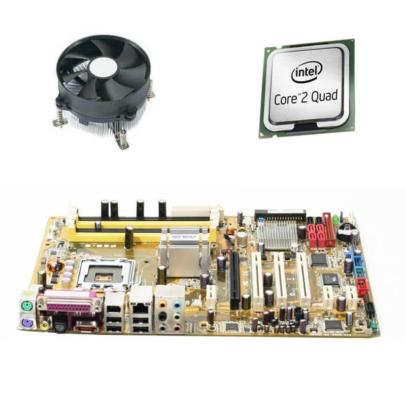 Kit Placa de Baza Refurbished Asus P5B-E, Intel Core 2 Quad Q6600, Cooler