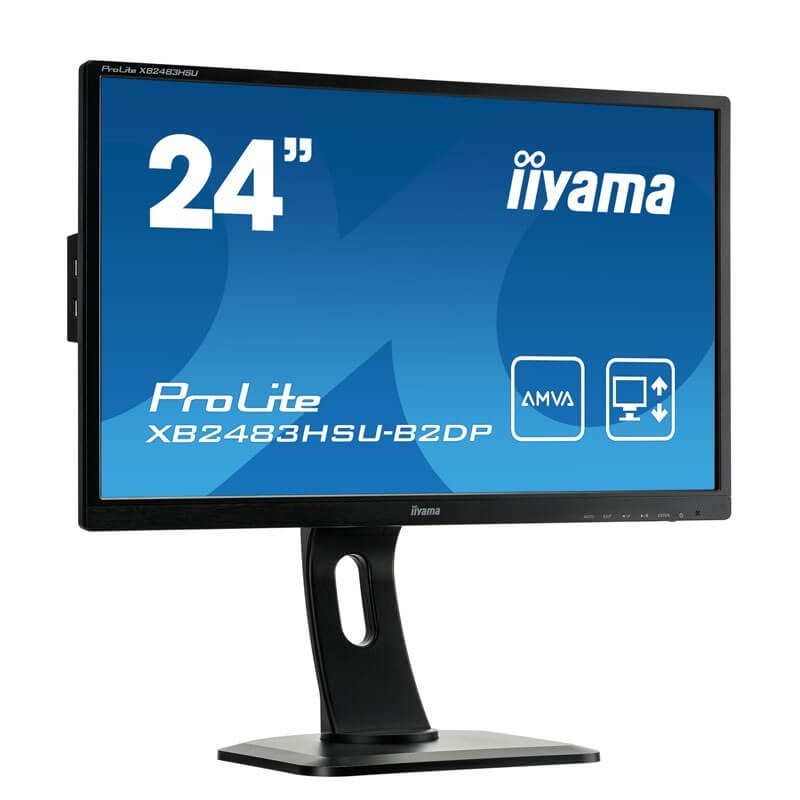 Monitoare LED Iiyama ProLite XB2483HSU-B2DP, 24 inci Full HD, Panel AMVA