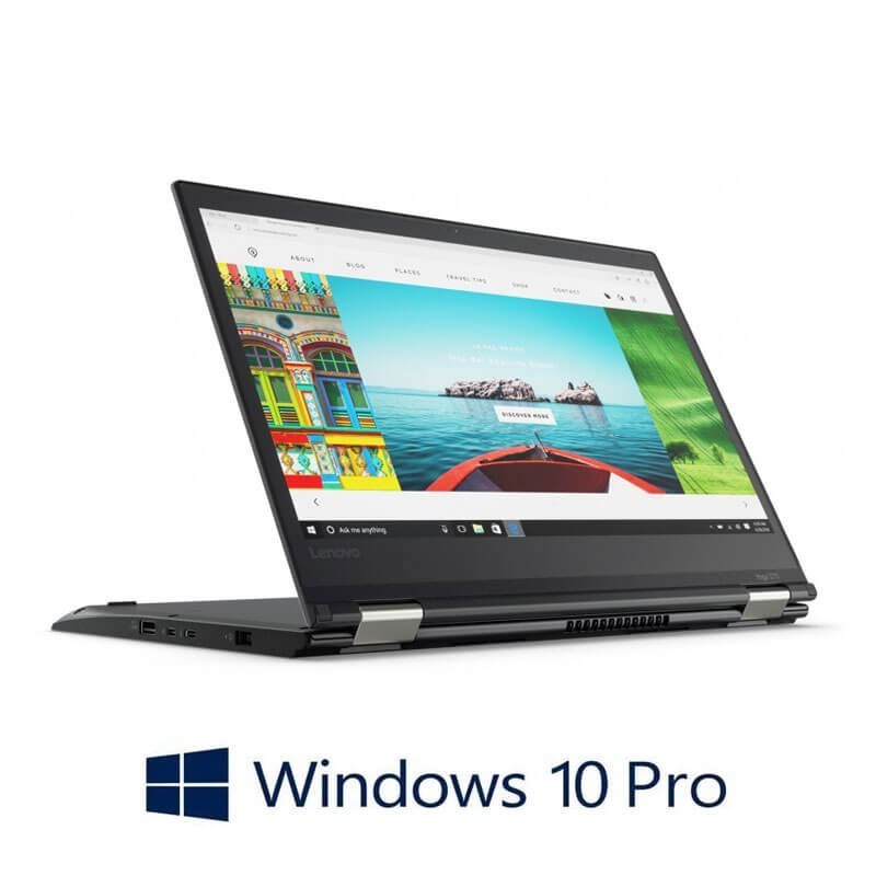 Laptop Touchscreen Lenovo Yoga 370, i5-7200U, SSD, Full HD, Webcam, Win 10 Pro