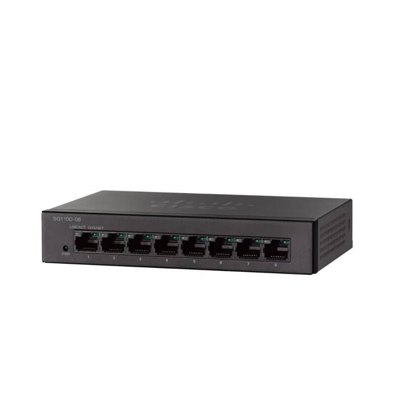 Switch Cisco SG110D-08, 8 x Rj-45 10/100/1000Mbps Switch Cisco SG110D-08, 8 x Rj-45 10/100/1000Mbps