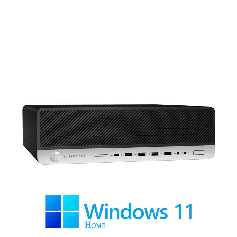 Calculatoare HP EliteDesk 800 G4 SFF, Hexa Core i5-8500, 16GB DDR4, Win 11 Home