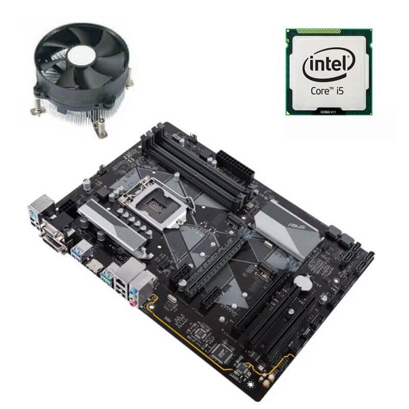 Kit Placa de Baza Asus PRIME B360-PLUS, Intel Hexa Core i5-8400, Cooler