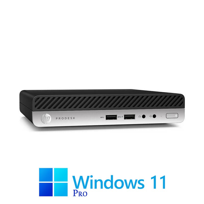 Mini PC HP ProDesk 400 G4, Hexa Core i5-8500, 8GB DDR4, 128GB SSD, Win 11 Pro