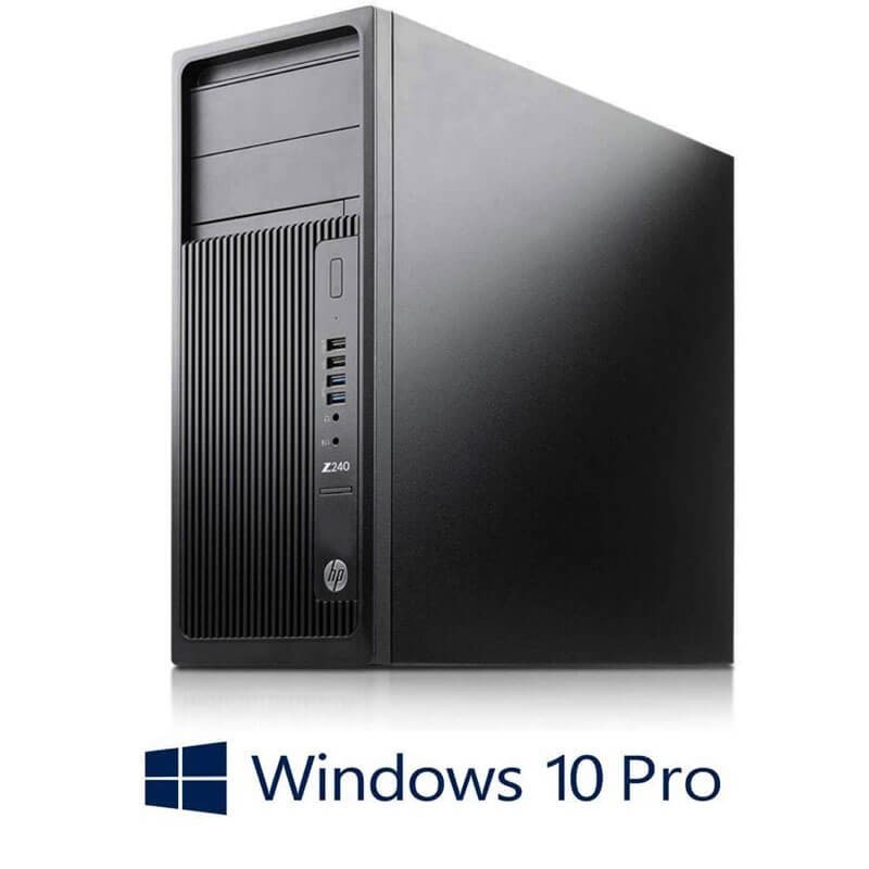 Workstation HP Z240 Tower, Quad Core E3-1270 v6, 16GB, Quadro P400, Win 10 Pro