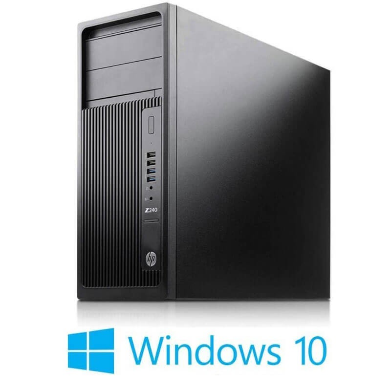 Workstation HP Z240 Tower, Quad Core E3-1270 v6, 16GB, Quadro P400, Win 10 Home