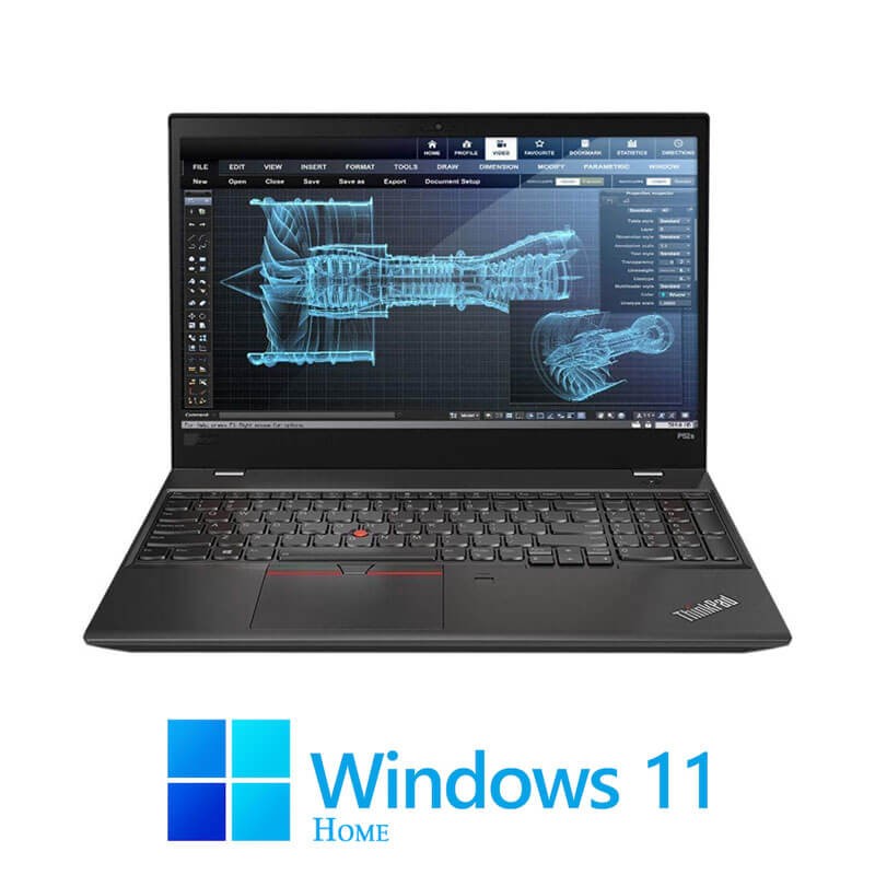 Laptop Lenovo P52s, Quad Core i7-8650U, 512GB SSD, Quadro P500, Win 11 Home