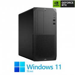 PC Gaming HP Z2 G5 Tower, Octa Core i7-10700, 64GB, RTX 2070 8GB, Win 11 Home