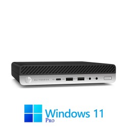 Mini PC HP EliteDesk 800 G4, Hexa Core i5-8500, 16GB DDR4, 256GB SSD, Win 11 Pro