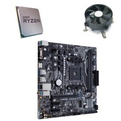 Kit Placa de Baza Asus PRIME A320M-K, AMD Hexa Core Ryzen 5 1600, Cooler