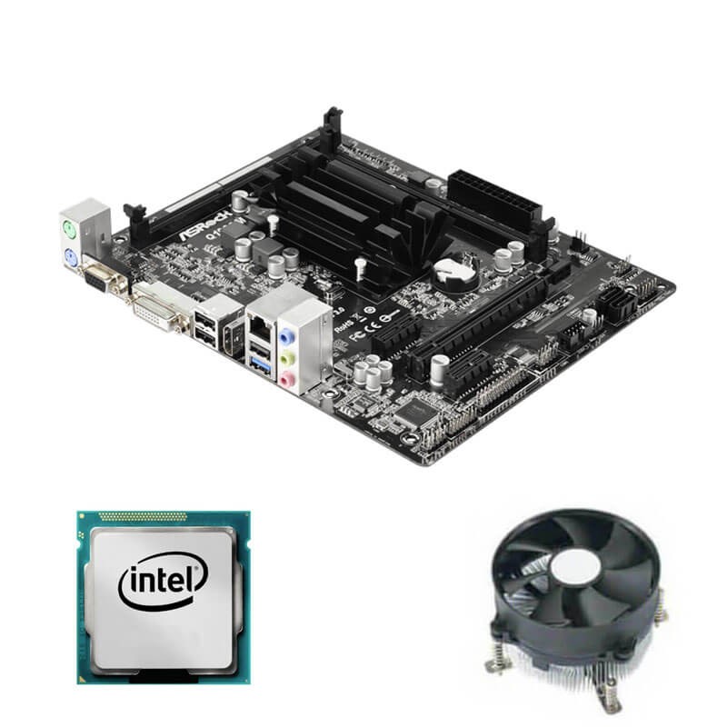 Kit Placa de Baza ASRock Q1900M, Intel Quad Core J1900, Cooler