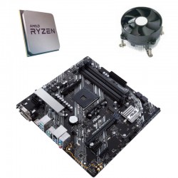 Kit Placa de Baza Asus PRIME B450M-A, AMD Quad Core Ryzen 3 2200G, Cooler