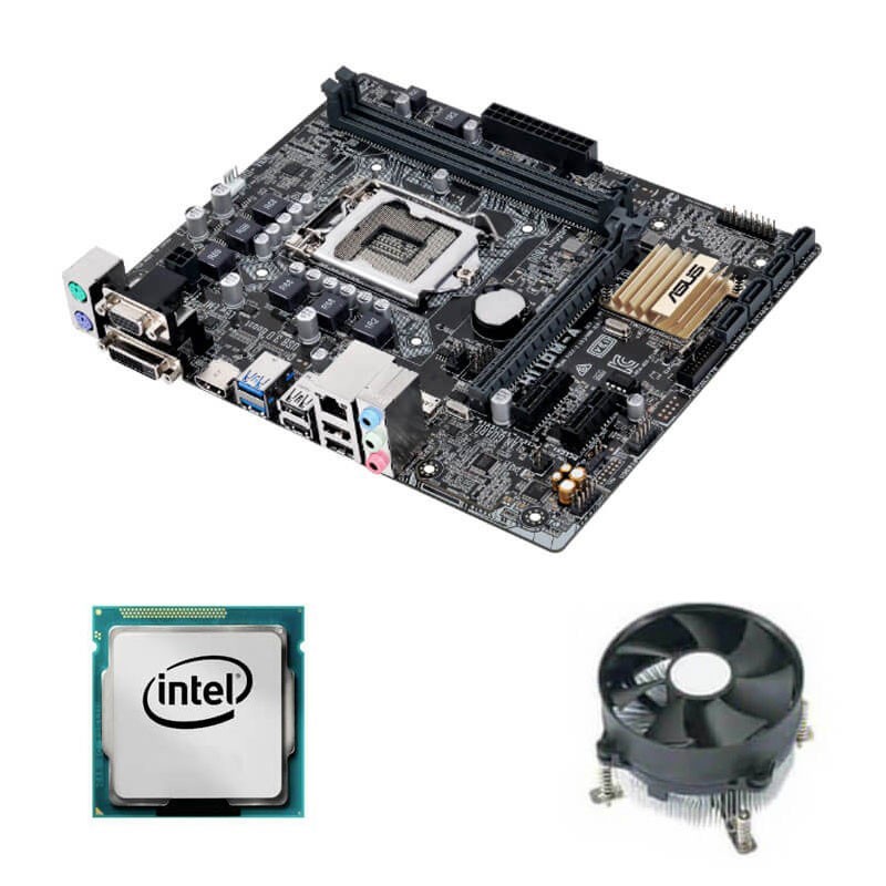 Kit Placa de Baza Asus H110M-A, Intel Quad Core i5-6400, Cooler
